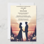 セットナイトサンセットスタームーンクラウドトワイライト結婚ズ 招待状 (正面)