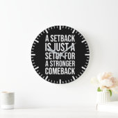 セットバックとカムバック – 成功やる気を起こさせる ラージ壁時計 (ホーム)