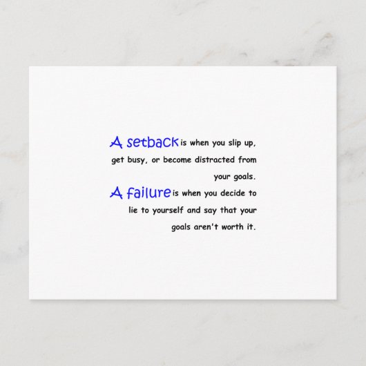 セットバックと失敗 ポストカード (正面)