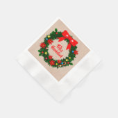 セットフェリズナビダードメリークリスマスリースカクテル 縁ありカクテルナプキン (角)