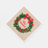 セットフェリズナビダードメリークリスマスリース昼食会 スタンダードランチョンナプキン (角)