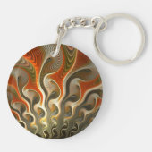 セットフェーザーオレンジ抽象芸術炎 キーホルダー (裏面)