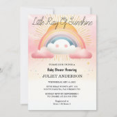 セットボーイピンクユニークスカイクラウドサンシャインベビーシャワー 招待状 (正面)