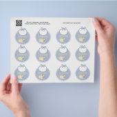 セット12男の赤ちゃんブルーよだれかけギフトまたはメッセージカード チラシ (手)