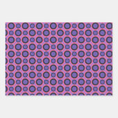 セット3カラフルヴィンテージレトロ60s 70s ラッピングペーパーシート (正面2)