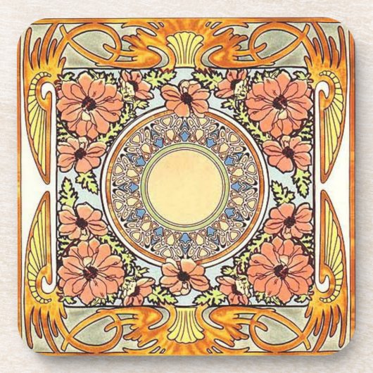 セット6つのアールヌーボーコースター コースター (正面)