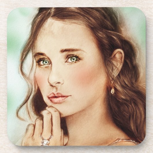 セット6クラシックヴィンテージガールコースターセット コースター (正面)