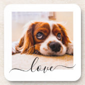 セット6写真テンプレートラブ文字ホワイト コースター (正面)