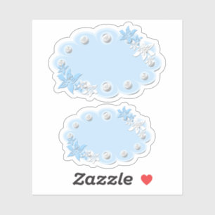 セット,ベビーシール,スクラップブック用,青,ラベル シール