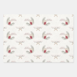 セットB、ハワイアンスタイルクリスマスラッピング紙 ラッピングペーパーシート