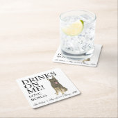 セッパーソナライズされたグ・ドイツの結婚羊飼い スクエアペーパーコースター (インサイチュ)