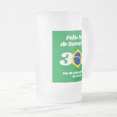 セテデセテンブロ独立記念日ブラジル国旗 フロストグラスビールジョッキ (正面右)