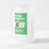 セテデセテンブロ独立記念日ブラジル国旗 フロストグラスビールジョッキ (正面左)