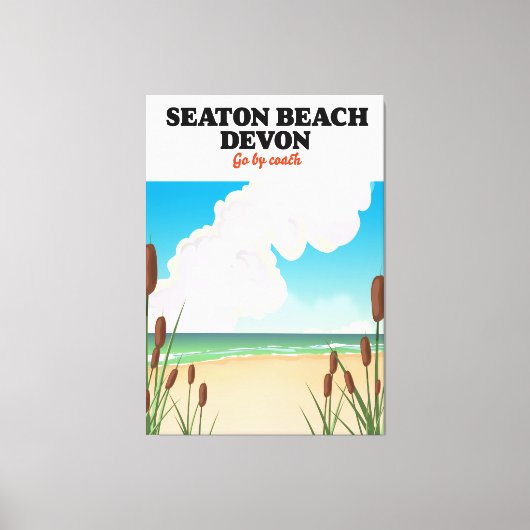 セトンビーチドーセットトラベルポスター キャンバスプリント (正面)