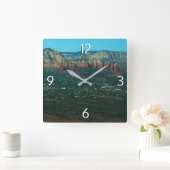 セドナとコーヒーポットの岩の上から スクエア壁時計 (ホーム)