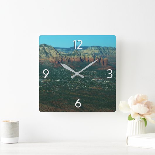 セドナとコーヒーポットの岩の上から スクエア壁時計 (ホーム)