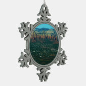 セドナとコーヒーポットの岩の上から スノーフレークピューターオーナメント (左)