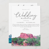 セドナアゾ結婚ナの週末のウェルカム旅程 招待状 (正面/裏面)