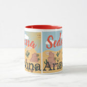 セドナアリゾナの砂漠のイラストレーション マグカップ (中央)