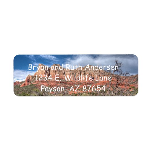 セドナアリゾナの赤い岩風景 ラベル (正面)