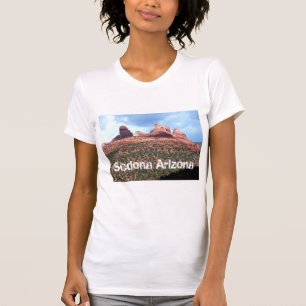 セドナアリゾナの赤い崖の陸標レディースワイシャツ Tシャツ