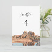 セドナアリゾナ水彩表番号カード 招待状 (スタンド正面)