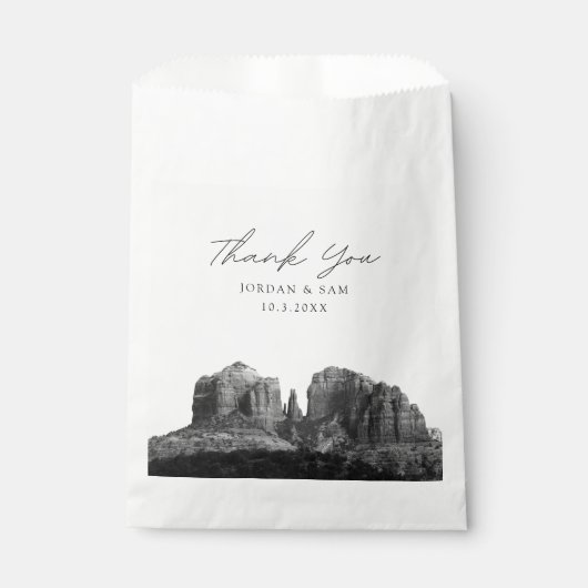 セドナアリゾナ結婚式の引き出物写真ありがとう フェイバーバッグ (正面)