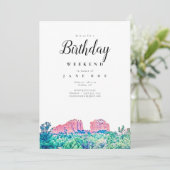 セドナアリゾナ誕生日週末招待状 招待状 (スタンド正面)