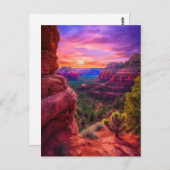 セドナアリゾナ赤い岩自然美しい夕日 ポストカード (正面/裏面)