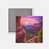 セドナアリゾナ赤い岩自然美しい夕日 マグネット (正面/裏面)