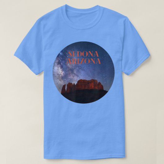 セドナアリゾナ赤岩の夜空 Tシャツ (デザイン正面)