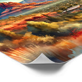 セドナアリゾナUSAトラベルプレースウォーター・カラー ポスター (角)