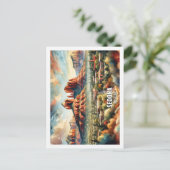 セドナアリゾナUSA有名な場所の水色 ポストカード (スタンド正面)