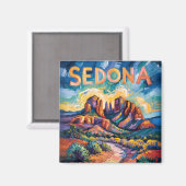 セドナデザートカテドラルロックトラベルバンゴッホ マグネット (正面/裏面)