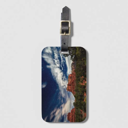 セドナ上の月の光、アリゾナ ラゲッジタグ (正面縦)