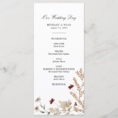 セドナ庭園の結婚式日計画 プログラム (正面)