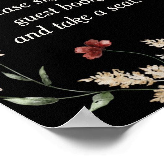 セドナ庭園の結婚式標識 ポスター (角)