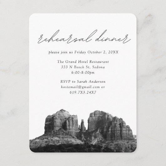 セドナ結婚のリハエレガントーサルディナー エンクロージャーカード (正面)