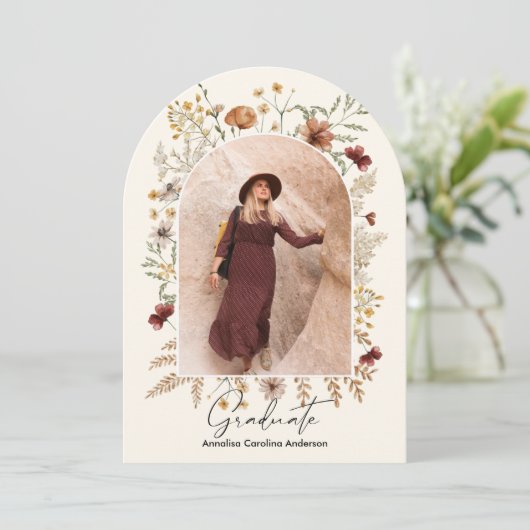 セドナ野花アーチ写真卒業 招待状 (スタンド正面)