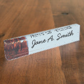 セドナ・アリゾナの曇りポットロック デスクネームプレート (側面)