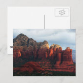 セドナ・アリゾナの曇りポットロック ポストカード (正面/裏面)