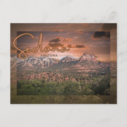 セドナ、アリゾナサンセットスルレアル ポストカード (正面)
