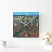 セドナ・アリゾナ州の赤岩層 スクエア壁時計 (ホーム)