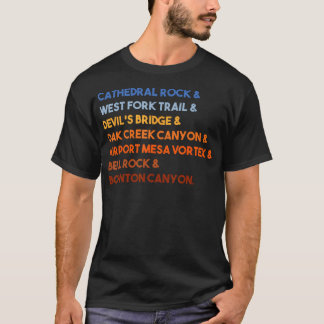 セドナ・アリゾナ州の7つの不思議 ヴィンテージ ハイキング レッド Tシャツ