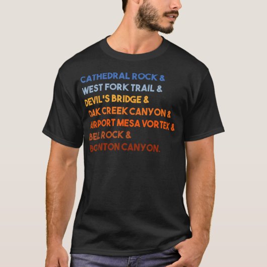 セドナ・アリゾナ州の7つの不思議 ヴィンテージ ハイキング レッド Tシャツ (正面)
