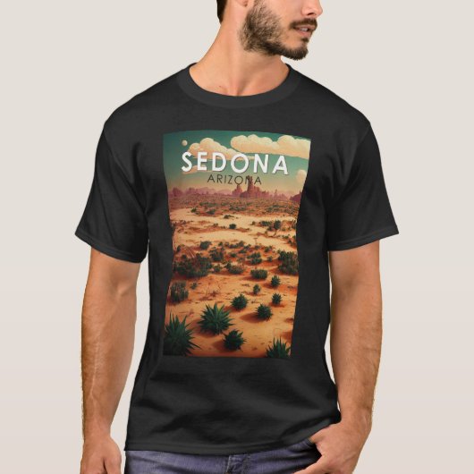 セドナ アリゾナ レトロ 旅行 アート ヴィンテージ Tシャツ (正面)