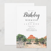 セドナ・アリゾナ 誕生日週末の招待状 招待状 (正面/裏面)