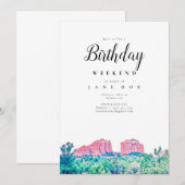 セドナ・アリゾナ 誕生日週末の招待状 招待状 (正面/裏面)
