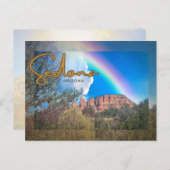 セドナ，アリゾナ – Mountain Rainbow Landscape ポストカード (正面/裏面)
