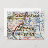 セドナAZヴィンテージマップ ポストカード (正面/裏面)